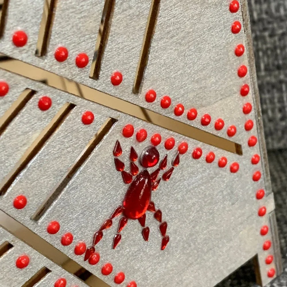 ⭐️Hand Painted Halloween Spiderweb Lantern